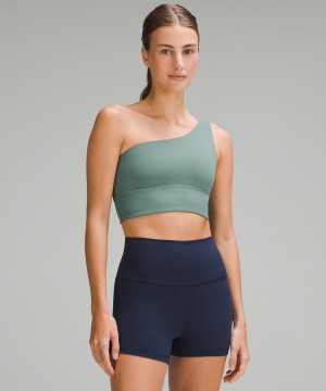 Lululemon Align™ Asymmetrical Bra Light Support, A/B Cup Sport BH Damen Dunkelgrün | 5178JRCWT