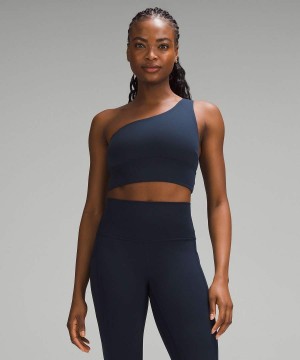 Lululemon Align™ Asymmetrical Bra Light Support, C/D Cup Sport BH Damen Navy | 2480WNYJT