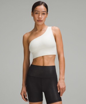 Lululemon Align™ Asymmetrical Gerippt Bra Light Support C/D Cup Shine Sport BH Damen Beige | 0283KBIOG