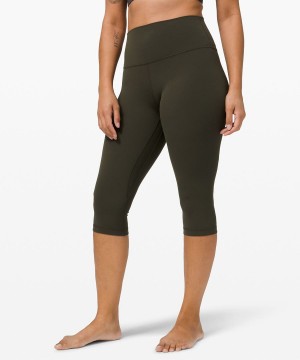 Lululemon Align™ High-Rise Crop 17" Leggings Damen Dunkelolivgrün | 1583DGQCS