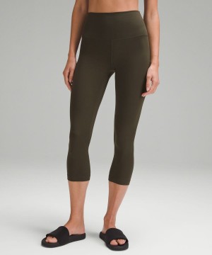 Lululemon Align™ High-Rise Crop 21" Leggings Damen Dunkelolivgrün | 9058GUVJN