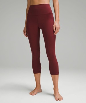 Lululemon Align™ High-Rise Crop 23" Leggings Damen Rot Bordeaux | 8173DUTZI