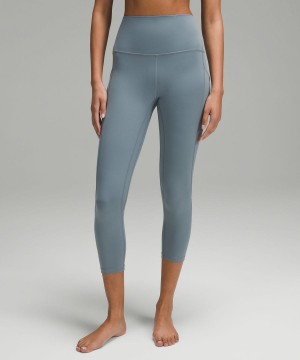 Lululemon Align™ High-Rise Crop with Pockets 23" Leggings Damen Blau | 1507QTNKV