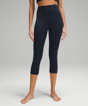 Lululemon Align™ High-Rise Crop with Pockets 23" Leggings Damen Navy | 1409TGQUP