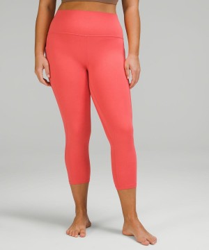 Lululemon Align™ High-Rise Crop with Pockets 23" Leggings Damen Rot | 5706SVYCZ