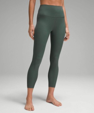 Lululemon Align™ High-Rise Gerippt 25" Leggings Damen Dunkelgrün | 4201UBMQE