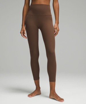 Lululemon Align™ High-Rise Gerippt 25" Leggings Damen Schokolade | 8731CBUPG