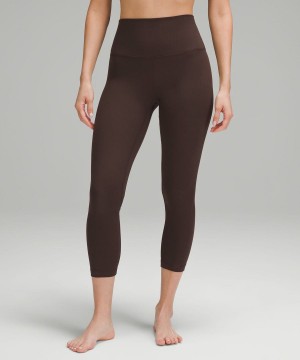 Lululemon Align™ High-Rise Gerippt Crop 23" Leggings Damen Schokolade | 4276TBCNM