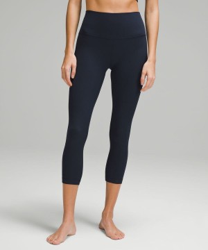 Lululemon Align™ High-Rise Gerippt Crop 23" Leggings Damen Navy | 5369IDQAU