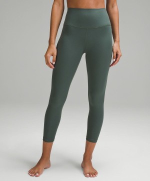 Lululemon Align™ High-Rise Gerippt Crop 23" Leggings Damen Dunkelgrün | 4982DFZXW