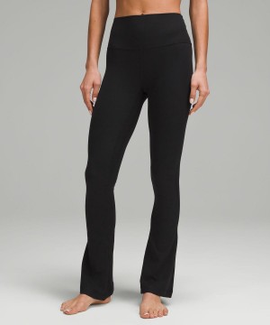 Lululemon Align™ High-Rise Gerippt Mini-Flared Regular Leggings Damen Schwarz | 2571EGAPR