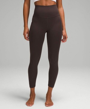 Lululemon Align™ High-Rise with Pockets 25" Leggings Damen Schokolade | 2384PJTFX