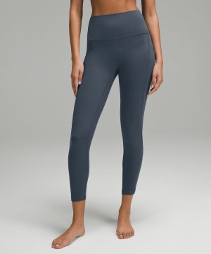 Lululemon Align™ High-Rise with Pockets 25" Leggings Damen Blau | 0638DLRSA