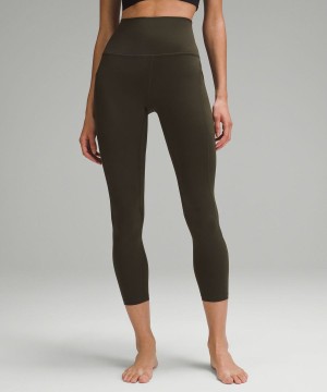 Lululemon Align™ High-Rise with Pockets 25" Leggings Damen Dunkelolivgrün | 4928JMYAB