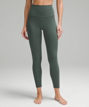 Lululemon Align™ High-Rise with Pockets 25" Leggings Damen Dunkelgrün | 4590TQOXI