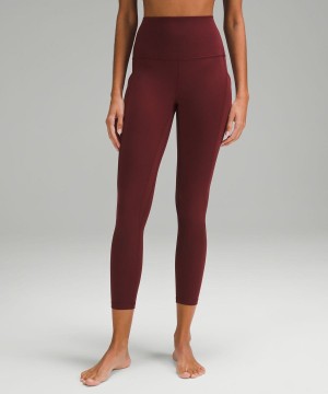 Lululemon Align™ High-Rise with Pockets 25" Leggings Damen Rot Bordeaux | 0752UBJCA