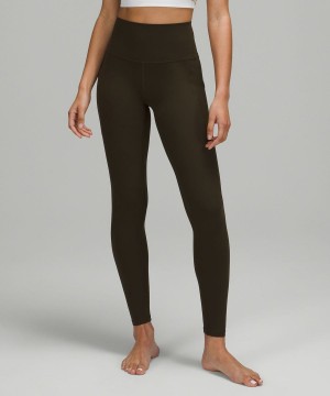 Lululemon Align™ High-Rise with Pockets 28" Leggings Damen Dunkelolivgrün | 8276TKUSB