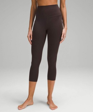 Lululemon Align™ High Rise Crop with Pockets 23" Leggings Damen Schokolade | 6319DQUMH