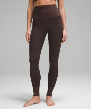 Lululemon Align™ Super-High-Rise Gerippt-Trim 28" Leggings Damen Schokolade | 4582SYUAM