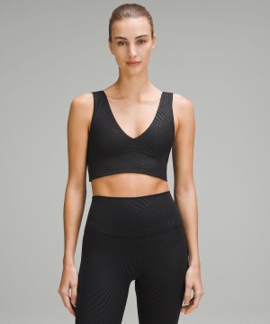 Lululemon Align™ V-Neck Bra Light Support, A/B Cup Sport BH Damen Schwarz | 3782QNDZE