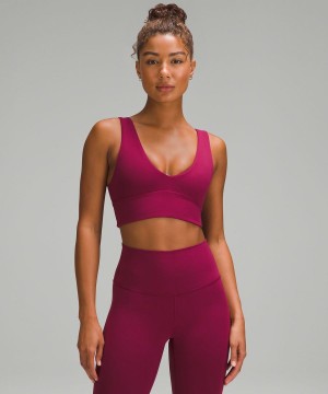 Lululemon Align™ V-Neck Bra Light Support, A/B Cup Sport BH Damen Bordeaux | 2058TNFJY