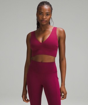 Lululemon Align™ V-Neck Bra Light Support, C/D Cup Sport BH Damen Bordeaux | 0574XUIKV