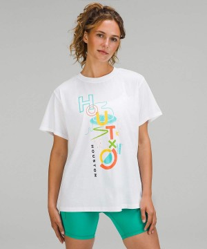 Lululemon All Yours Baumwoll Houston T-shirts Damen Weiß | 5219TBVME