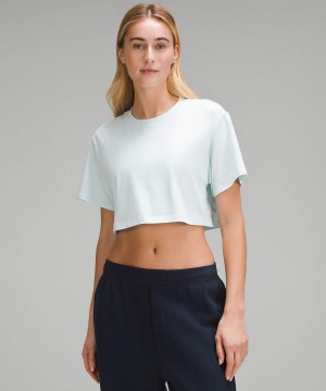 Lululemon All Yours Cropped T-shirts Damen Blau | 1957LAHRZ