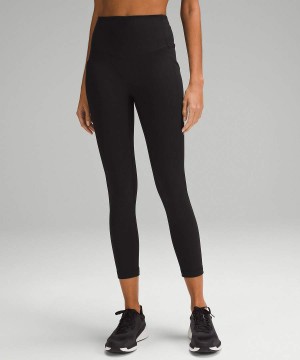 Lululemon All the Right Places High-Rise Drawcord Taille Crop 23” Leggings Damen Schwarz | 5693VNWSA