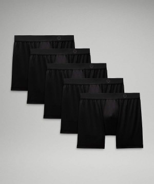 Lululemon Always In Motion Boxer 5" 5 Pack Unterwäsche Herren Schwarz Schwarz Schwarz Schwarz Schwarz | 6105LVPAN