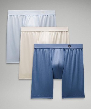 Lululemon Always In Motion Long Boxer 7" 3 Pack Unterwäsche Herren Blau Beige | 0947DUIEK