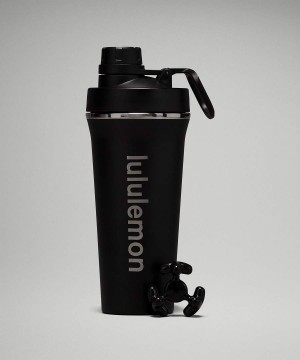 Lululemon Back to Life Shaker Bottle 24oz Wasserflaschen Damen Schwarz | 8546RYFHJ