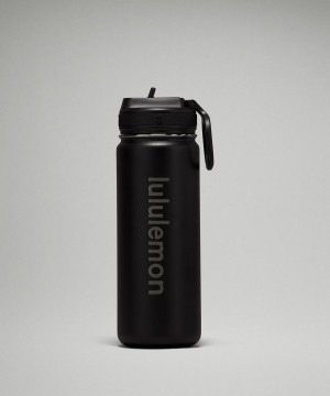 Lululemon Back to Life Sport Bottle 18oz Straw Lid Wasserflaschen Damen Schwarz | 5092TJFPR