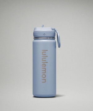 Lululemon Back to Life Sport Bottle 18oz Straw Lid Wasserflaschen Damen Blau Beige | 9658FQRNM