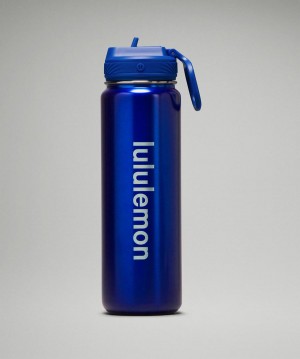 Lululemon Back to Life Sport Bottle 24oz Straw Lid Wasserflaschen Damen Blau | 8415AOHVM