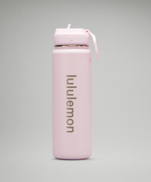 Lululemon Back to Life Sport Bottle 24oz Straw Lid Wasserflaschen Damen Rosa | 7905VRHNS