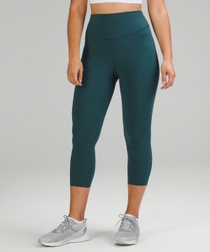 Lululemon Base Pace High-Rise Crop 23" Leggings Damen Grün | 2497ERQSH