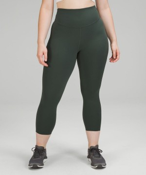 Lululemon Base Pace High-Rise Crop 23" Leggings Damen Grün | 0195KNCTB