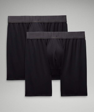 Lululemon Built to Move Boxer 5" 2 Pack Unterwäsche Herren Schwarz Schwarz | 6124FHVEA