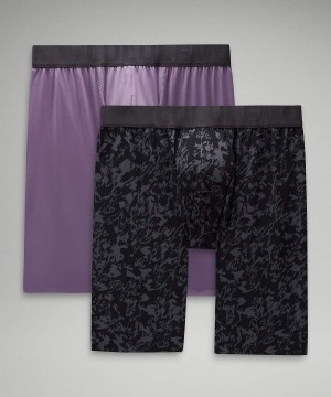 Lululemon Built to Move Long Boxer 7" 2 Pack Unterwäsche Herren Grau Braun | 9168FYDEG