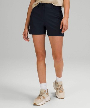 Lululemon City Sleek High-Rise 5 Pocket 4" Kurze Hose Damen Navy | 2678XOWVQ