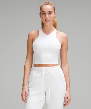 Lululemon Cropped V-Neck Tennis Tanktop Damen Weiß | 2045RSPWL