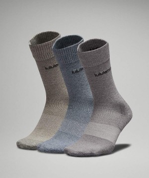 Lululemon Daily Stride Kompfort Crew 3 Pack Socken Herren Weiß Grau Schwarz | 5041WZVJH