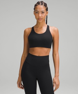 Lululemon Energy Bra High Support, B–DDD Cups Sport BH Damen Schwarz | 0418YBDNK