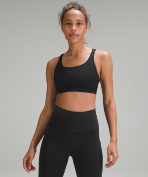 Lululemon Energy Bra Medium Support, B–D Cups Sport BH Damen Schwarz | 1752UQSAG