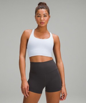 Lululemon Energy Longline Bra Medium Support, B–D Cups Sport BH Damen Weiß | 8407GPHNJ