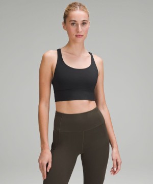 Lululemon Energy Longline Bra Medium Support, B–D Cups Sport BH Damen Schwarz | 2167DFKBG