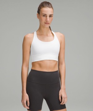 Lululemon Energy Longline Bra Medium Support, B–D Cups Sport BH Damen Weiß | 4583BUOCN