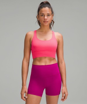 Lululemon Energy Longline Bra Medium Support, B–D Cups Sport BH Damen Rot | 2893JNUCV