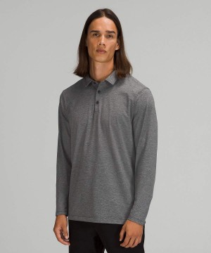 Lululemon Evolution Pique Long-Sleeve Polo Shirts Herren Türkis | 0145CDWBT